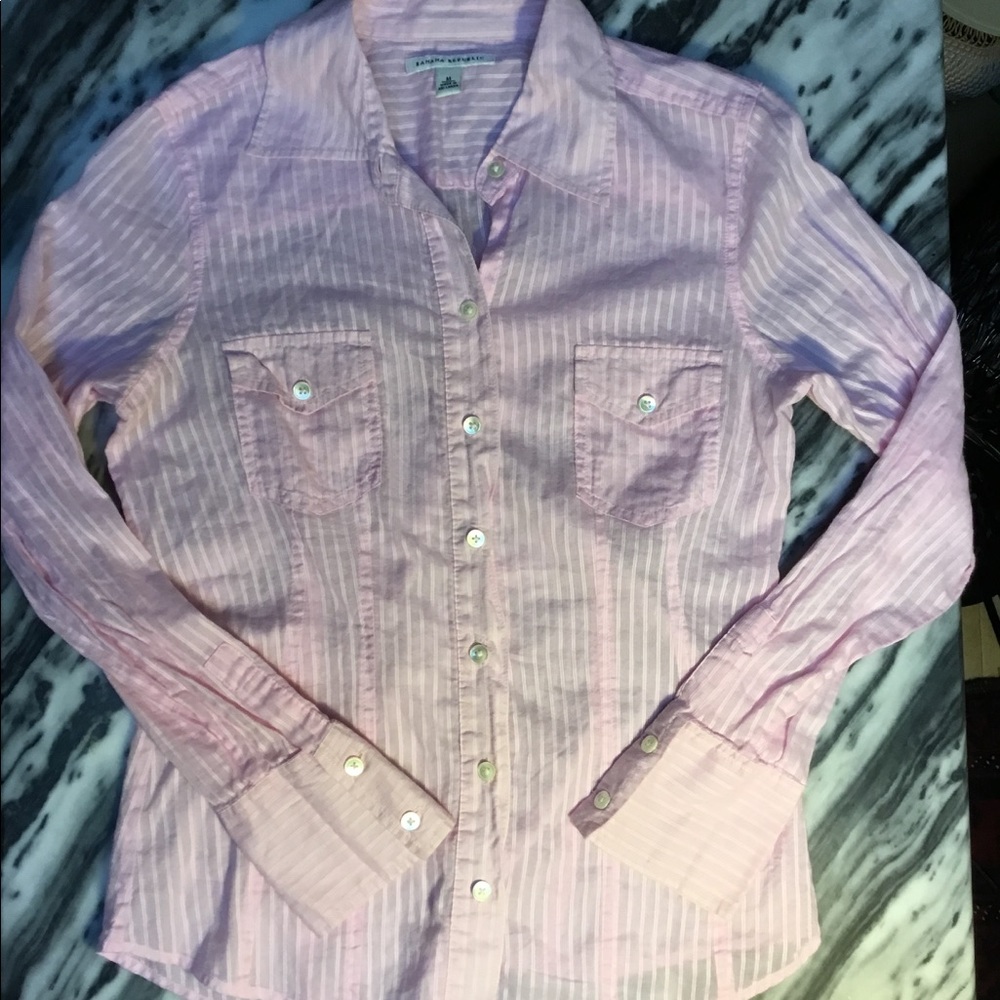 Banana Republic sheer pink button down /M